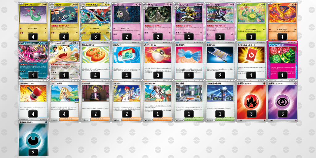 ベスト8｜わにがみ選手｜ドラパルトex／ヨノワールのデッキレシピ