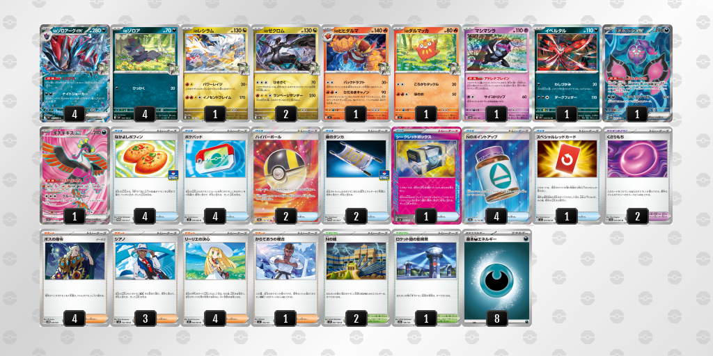 準優勝｜ミドリンコ選手｜Nのゾロアークexのデッキレシピ