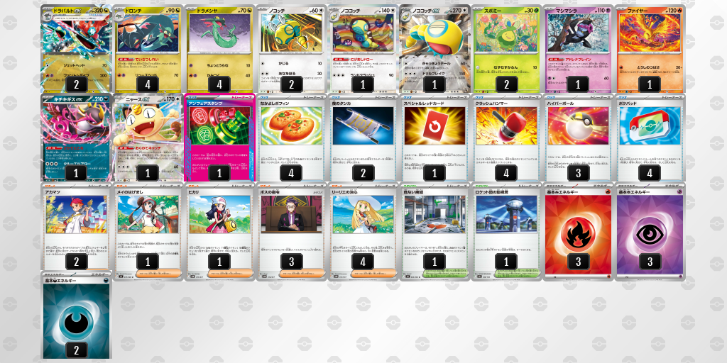 ベスト4｜えーと選手｜ドラパルトex／ノココッチのデッキレシピ