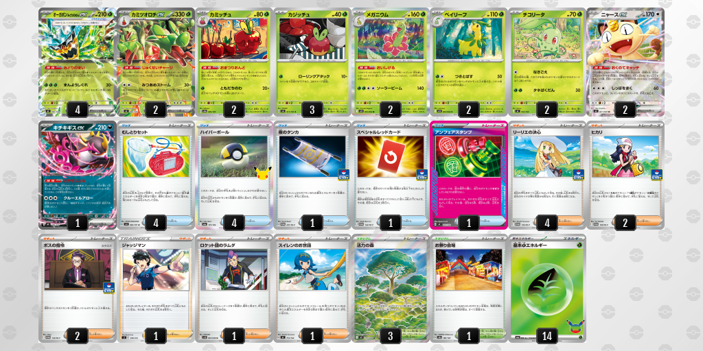 ベスト8｜キャノン選手｜カミツオロチex／オーガポン みどりのめんexのデッキレシピ