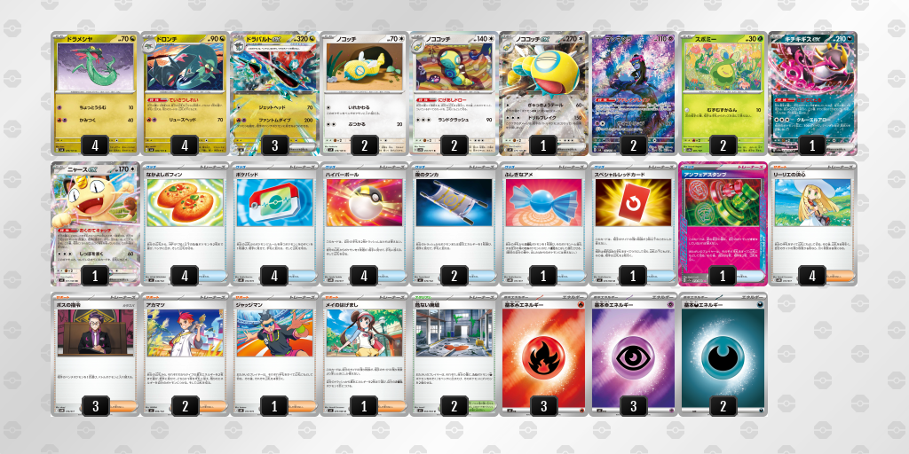 ベスト4｜大月選手｜ドラパルトex／ノココッチのデッキレシピ