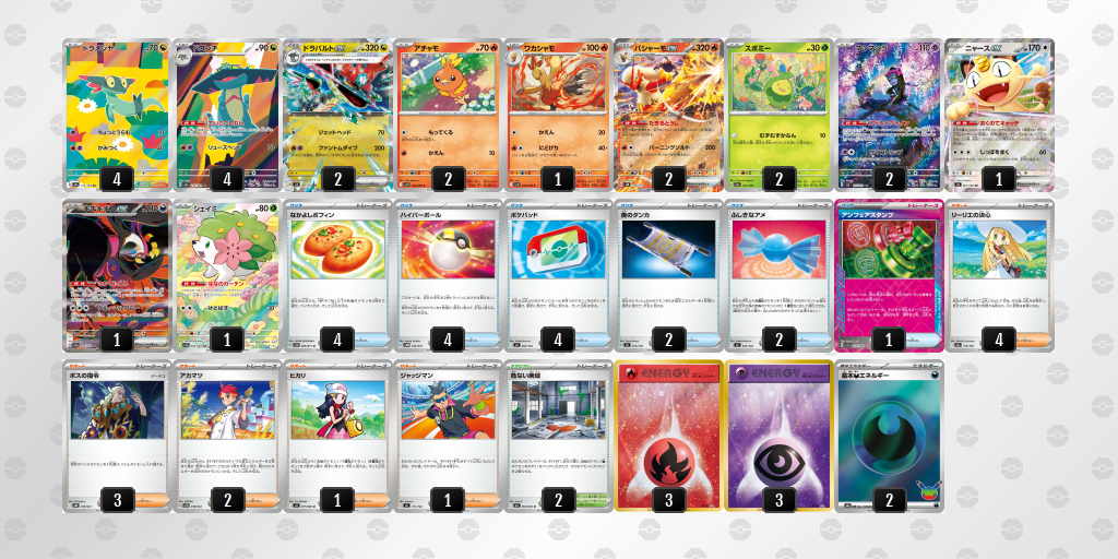 ベスト4｜サイバーパンダ選手｜ドラパルトex／バシャーモexのデッキレシピ