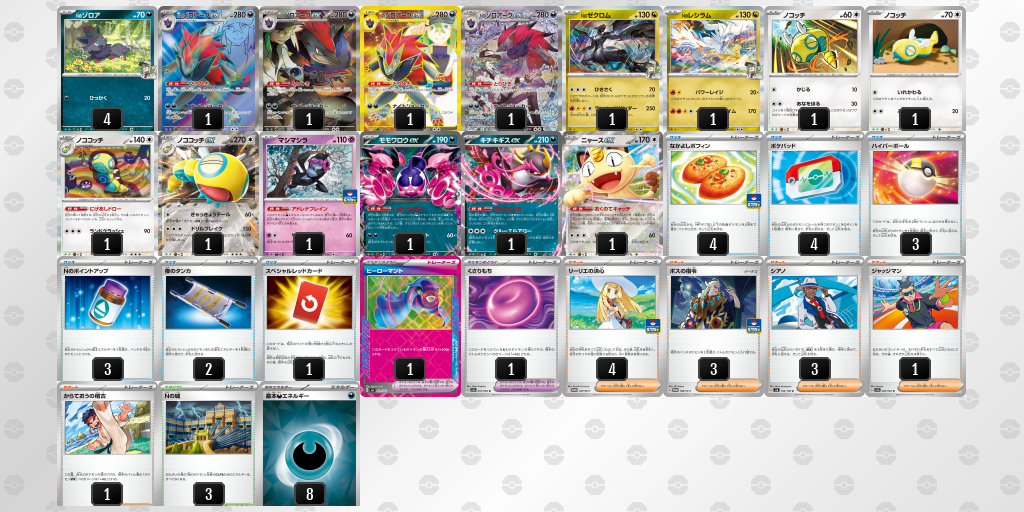 準優勝｜ふう選手｜ノココッチexのデッキレシピ