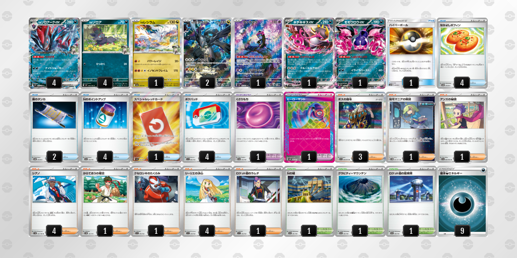 ベスト8|つゆ選手|Nのゾロアークexのデッキレシピ