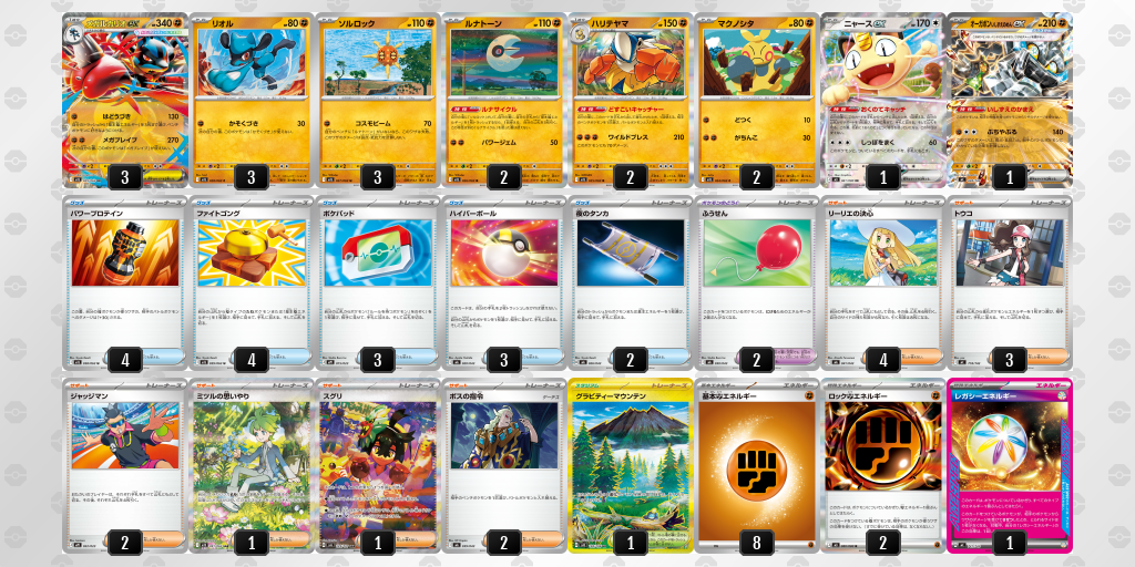 ベスト8｜ヒバチ選手｜メガルカリオexのデッキレシピ