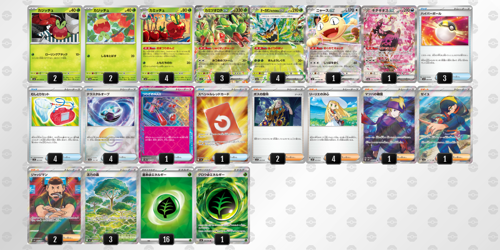 ベスト8｜モリ選手｜カミツオロチex／オーガポン みどりのめんexのデッキレシピ