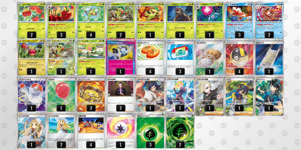準優勝｜ぽに選手｜カミッチュ／バチンキーのデッキレシピ