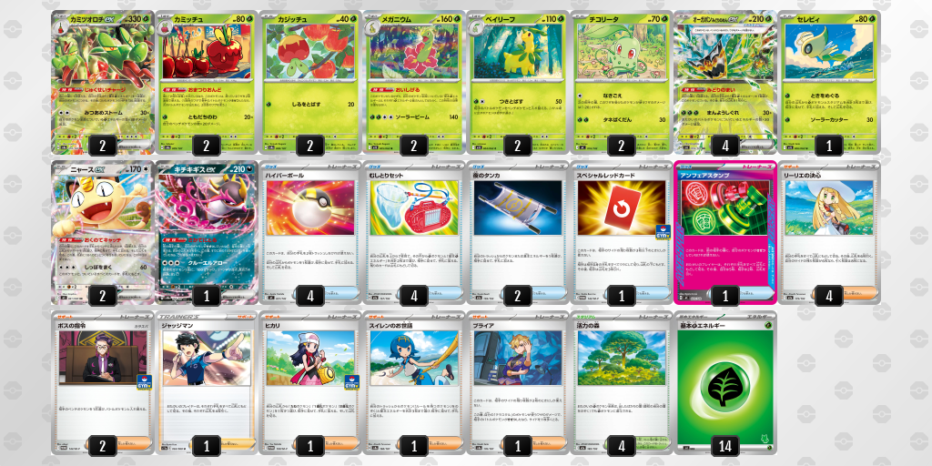 ベスト8｜ひろ選手｜カミツオロチex／オーガポン みどりのめんexのデッキレシピ