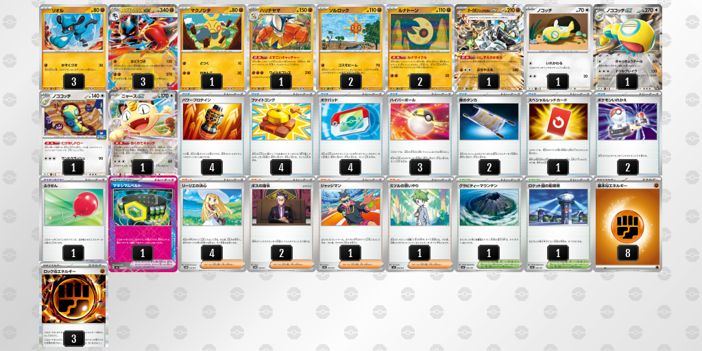 ベスト8｜唐揚げ法作選手｜メガルカリオexのデッキレシピ