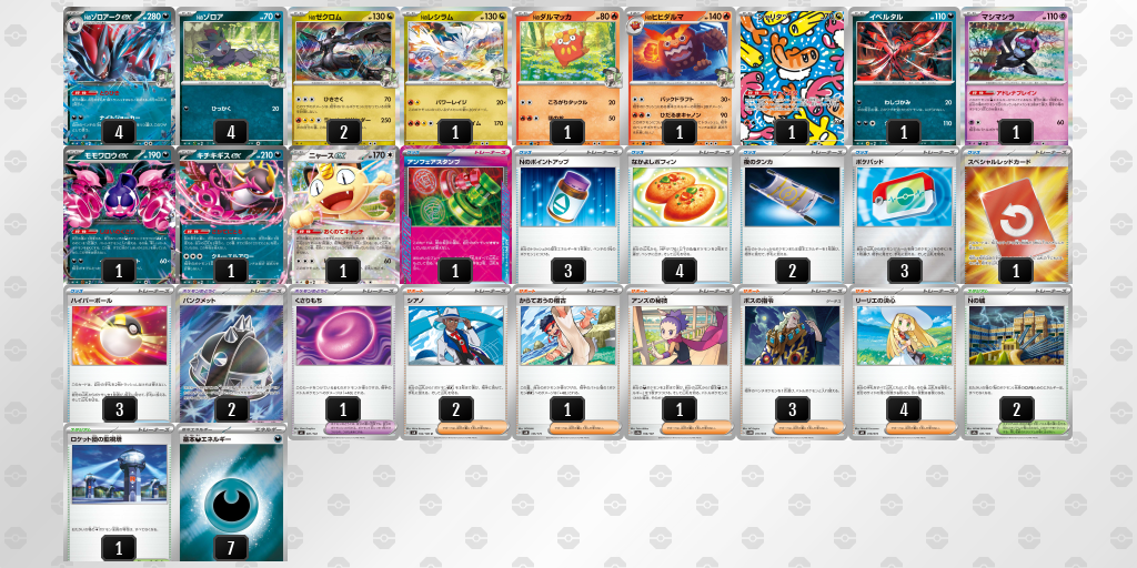 ベスト4｜タカシ選手｜Nのゾロアークexのデッキレシピ