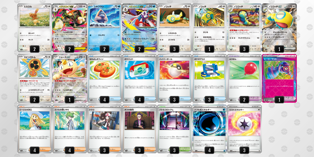 ベスト8｜カール選手｜メガミミロップexのデッキレシピ