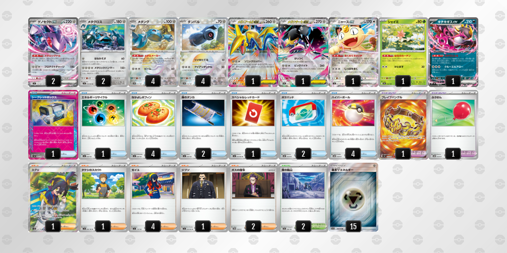 ベスト16 メタグロス／ゲノセクトex 60枚デッキレシピ
