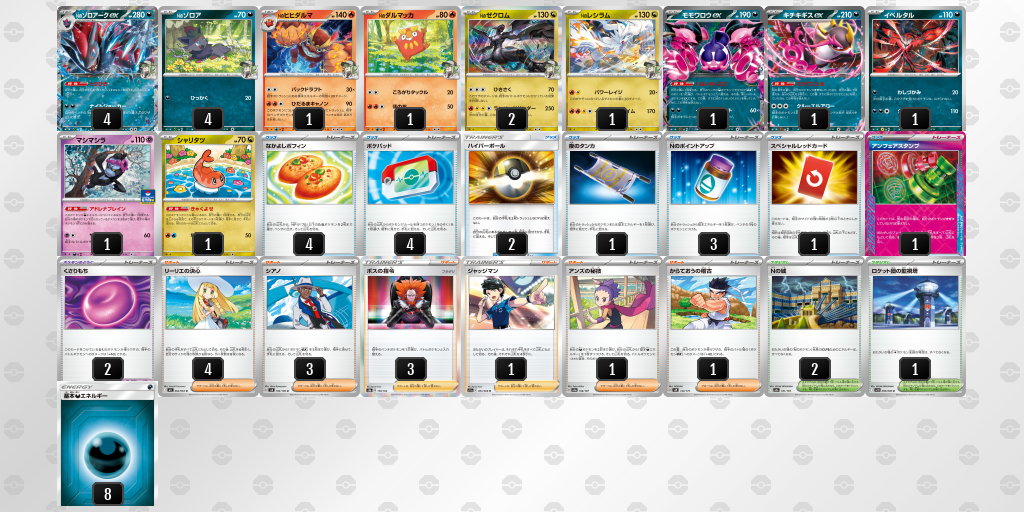 ベスト4|茶木選手|Nのゾロアークexのデッキレシピ