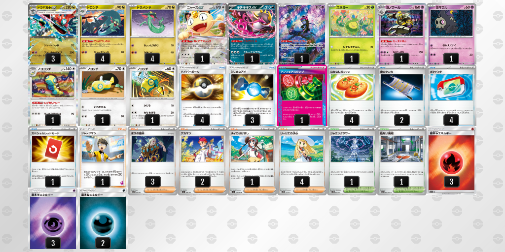 ベスト8｜とも選手｜ドラパルトex／ノココッチのデッキレシピ