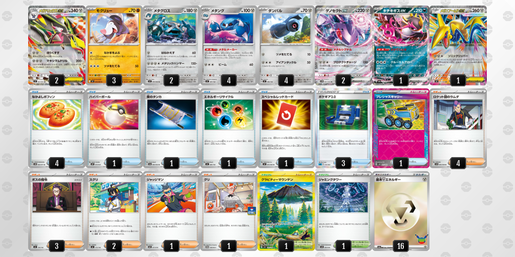 ベスト8｜ふさふさ選手｜メガドリュウズex／メタングのデッキレシピ