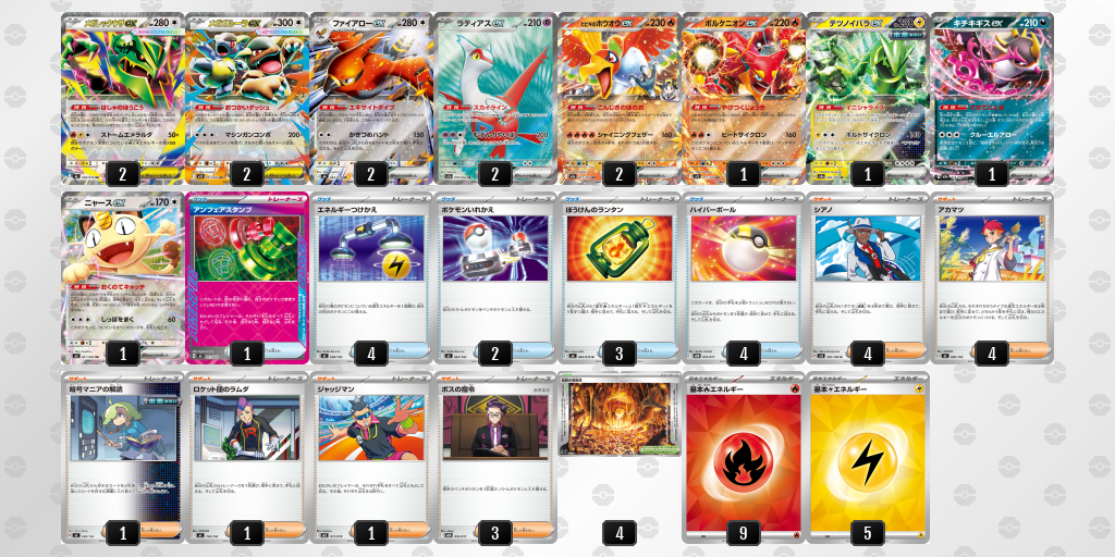 ベスト8｜アサギ選手｜メガレックウザex／ファイアローexのデッキレシピ
