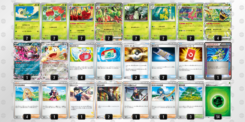 ベスト8｜ぴかてう選手｜カミツオロチex／オーガポン みどりのめんexのデッキレシピ