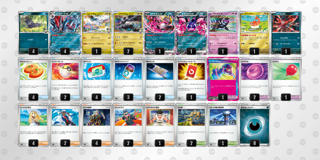 ベスト8｜うずらトッピング選手｜Nのゾロアークexのデッキレシピ