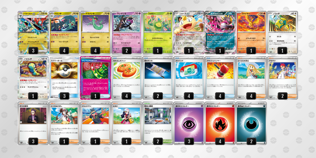 ベスト4｜かもかも選手｜ドラパルトex／ノココッチのデッキレシピ