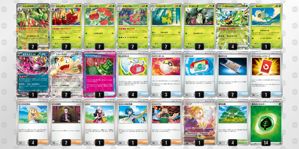 ベスト8｜ぬまむと選手｜カミツオロチex／オーガポン みどりのめんexのデッキレシピ