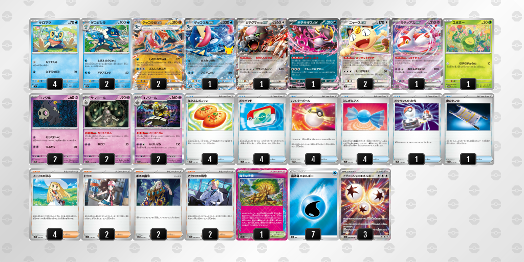 ベスト8｜じゅん選手｜ゲッコウガexのデッキレシピ