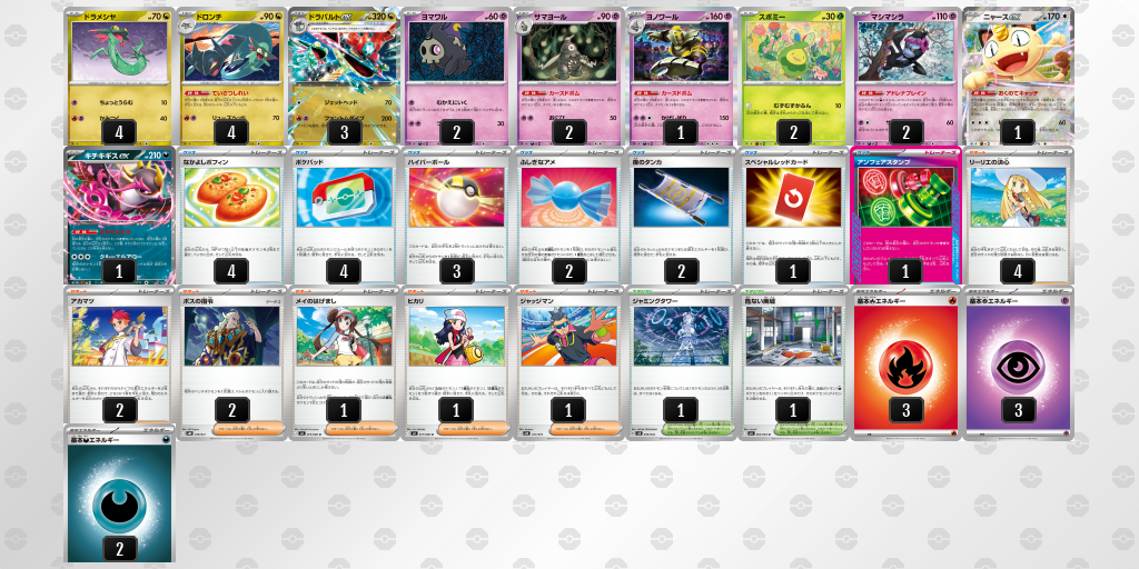 ベスト8｜トトロ選手｜ドラパルトex／ヨノワールのデッキレシピ