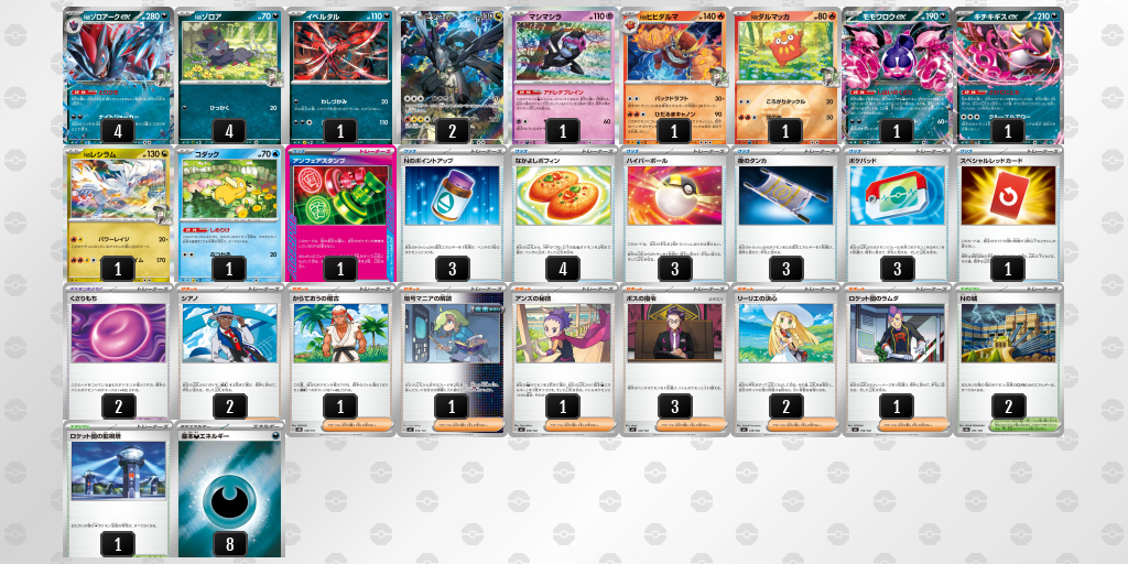 ベスト8｜コマ選手｜Nのゾロアークexのデッキレシピ