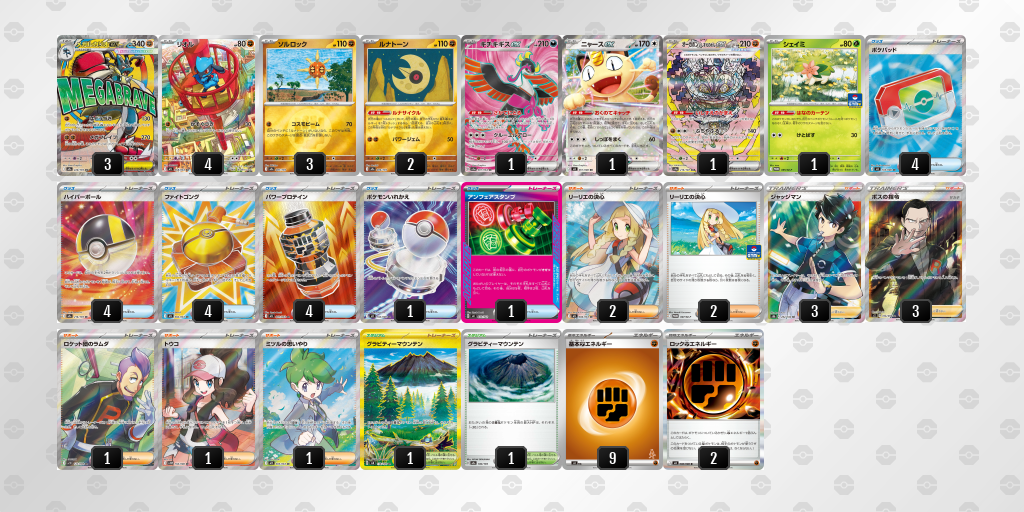 優勝｜ゆったー選手｜メガルカリオexのデッキレシピ