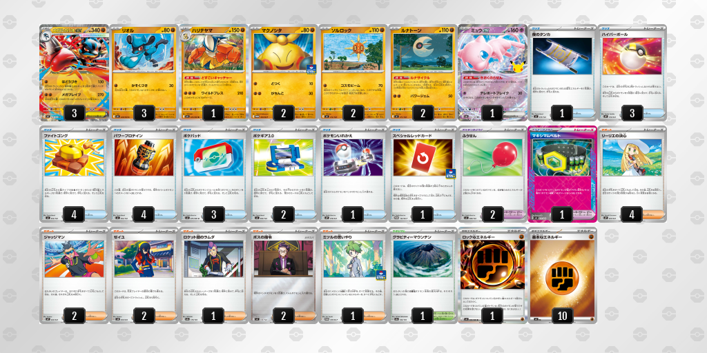 ベスト4｜クボミン選手｜メガルカリオexのデッキレシピ