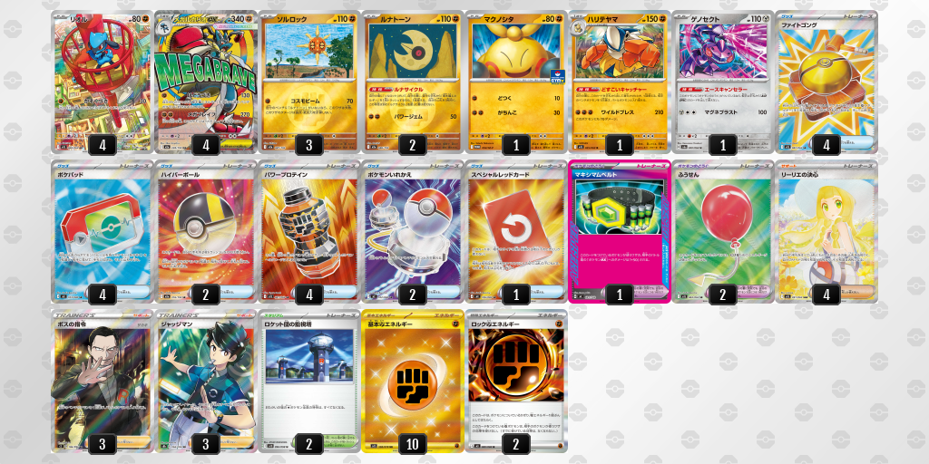 ベスト4｜ふう選手｜メガルカリオexのデッキレシピ