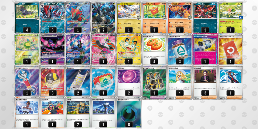 準優勝｜ライポン選手｜Nのゾロアークexのデッキレシピ
