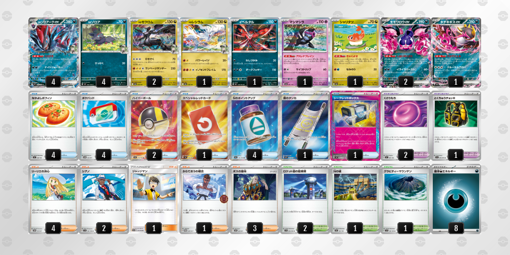 準優勝｜るる選手｜Nのゾロアークexのデッキレシピ