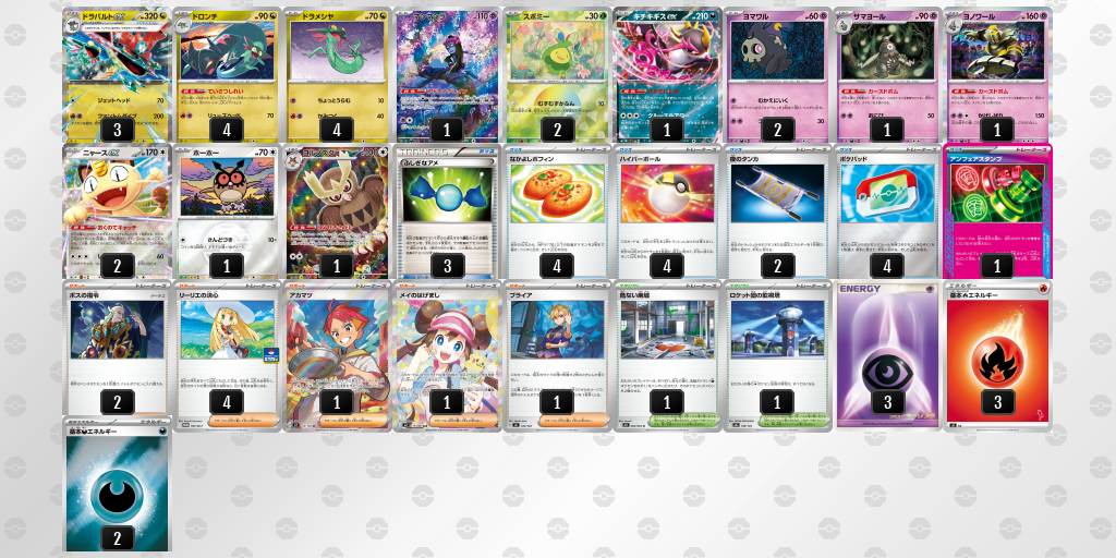 ベスト8 ドラパルトex／ヨノワール 60枚デッキレシピ