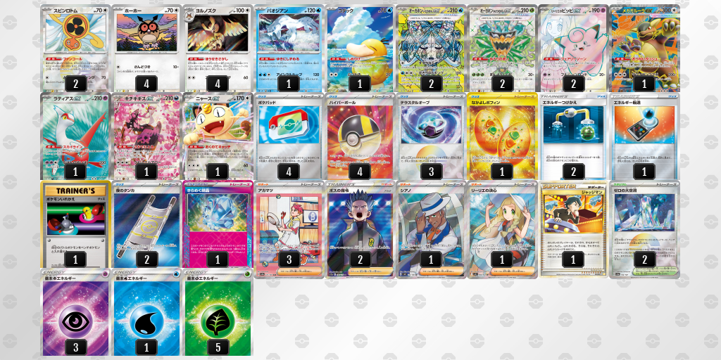 優勝 メガガルーラex／リーリエのピッピex 60枚デッキレシピ