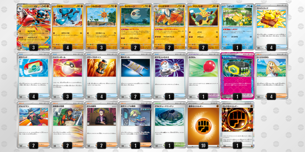 ベスト16 メガルカリオex 60枚デッキレシピ
