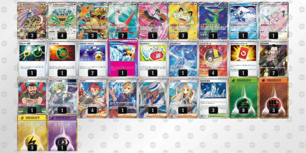 ベスト16 メガガルーラex／リーリエのピッピex 60枚デッキレシピ