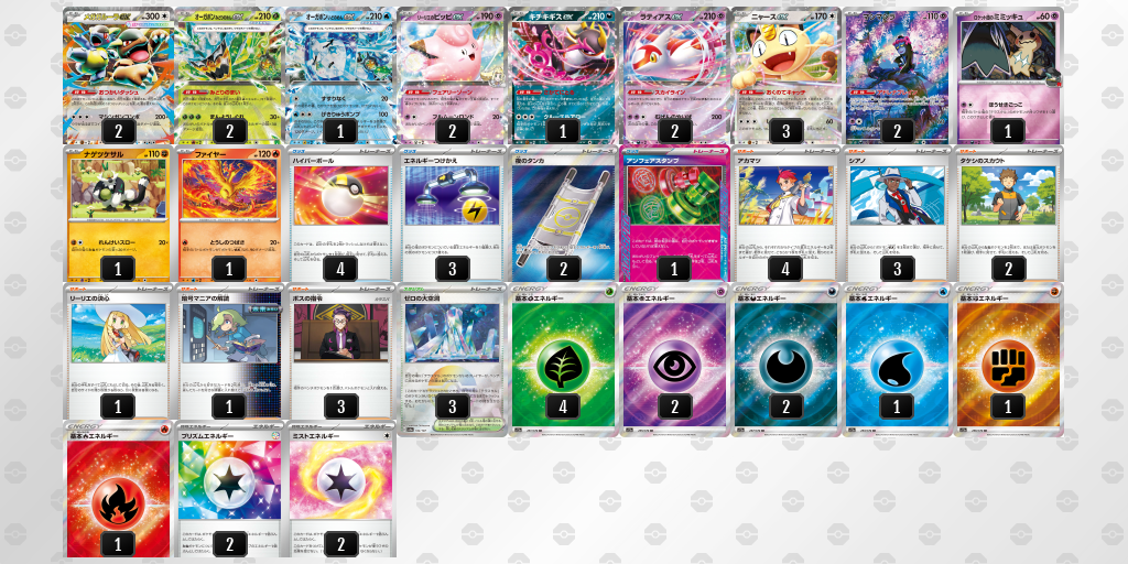 ベスト8 メガガルーラex／リーリエのピッピex 60枚デッキレシピ