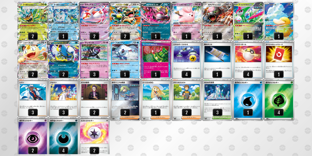 ベスト16 メガガルーラex／リーリエのピッピex 60枚デッキレシピ